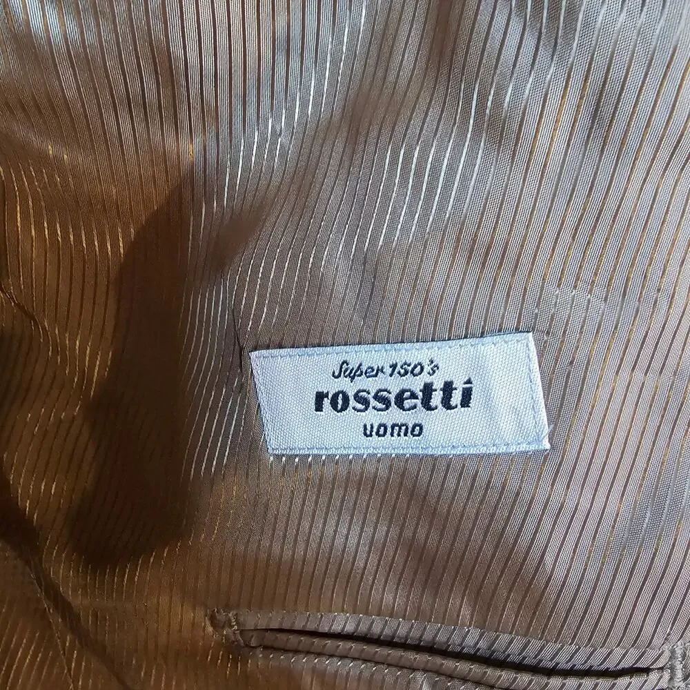 Rossetti Super 150's Italian Wool Sport Coat Blazer Tan 42L Two Button Men's